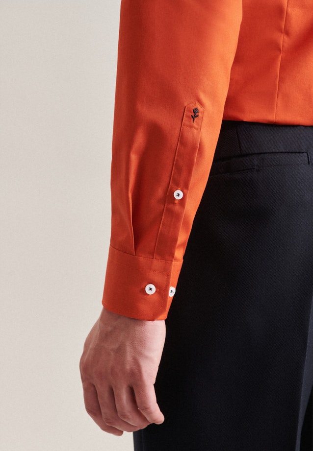 Non-iron Poplin Business Shirt in Slim with Kent-Collar in Orange |  Seidensticker Onlineshop