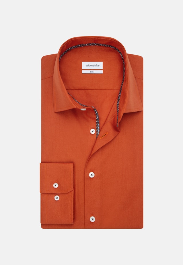 Non-iron Poplin Business Shirt in Slim with Kent-Collar in Orange |  Seidensticker Onlineshop