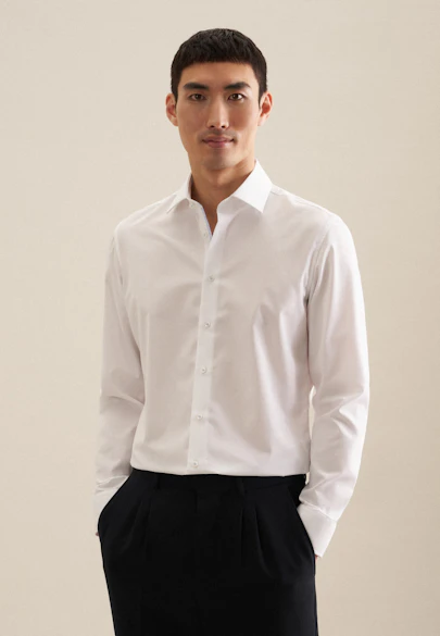 Slim Business Hemd Uni in Weiß |  Seidensticker Onlineshop