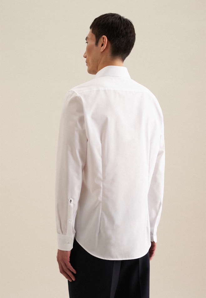 Non-iron Poplin Business Shirt in Slim with Kent-Collar in White | Seidensticker online shop