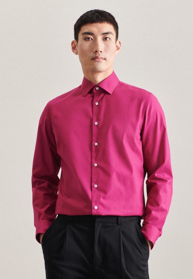 Non-iron Poplin Business Shirt in Slim with Kent-Collar in Pink | Seidensticker Onlineshop