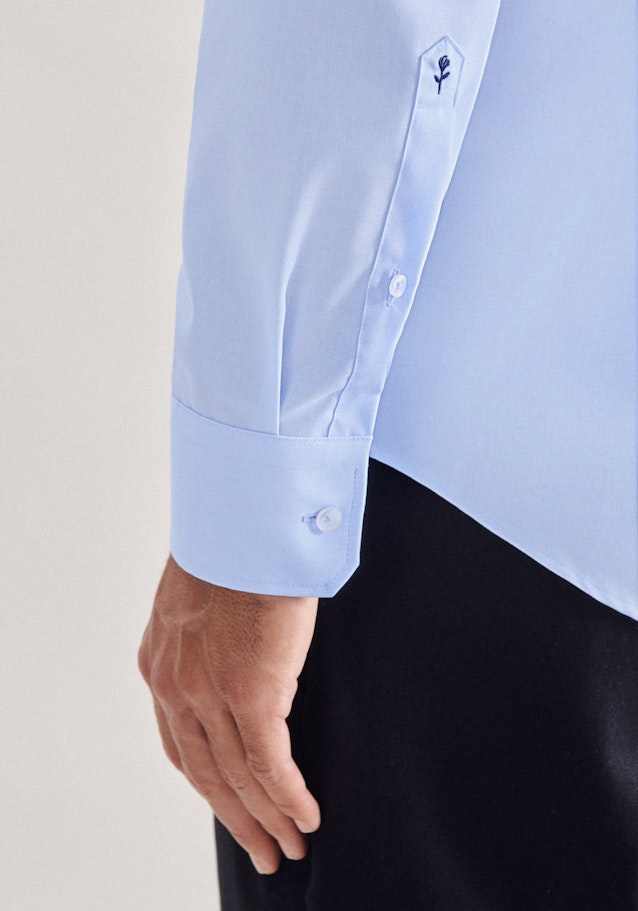 Non-iron Popeline Business overhemd in Slim with Kentkraag in Middelmatig Blauw |  Seidensticker Onlineshop