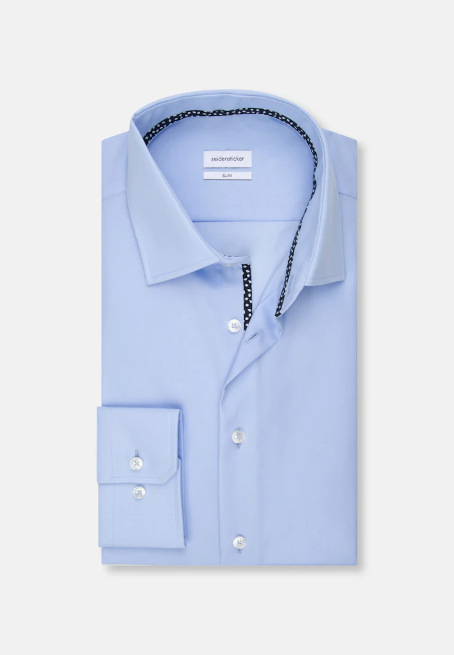 Slim Chemise d'affaires Uni dans Bleu Moyen | Boutique en ligne Seidensticker