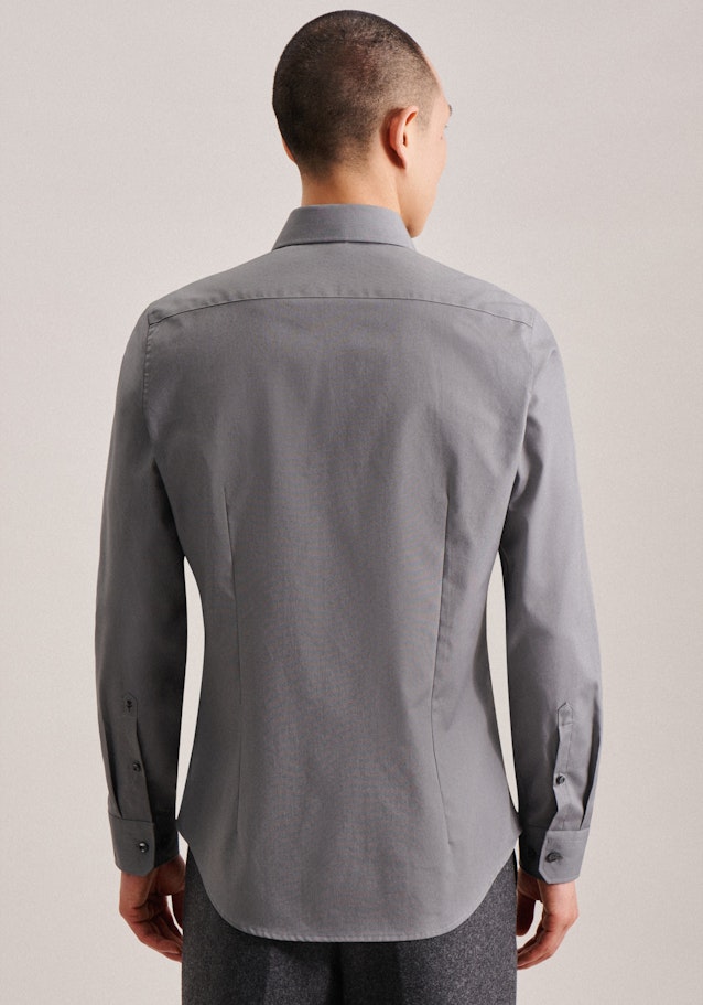 Bügelfreies Popeline Business Hemd in Slim mit Kentkragen in Grau | Seidensticker Onlineshop