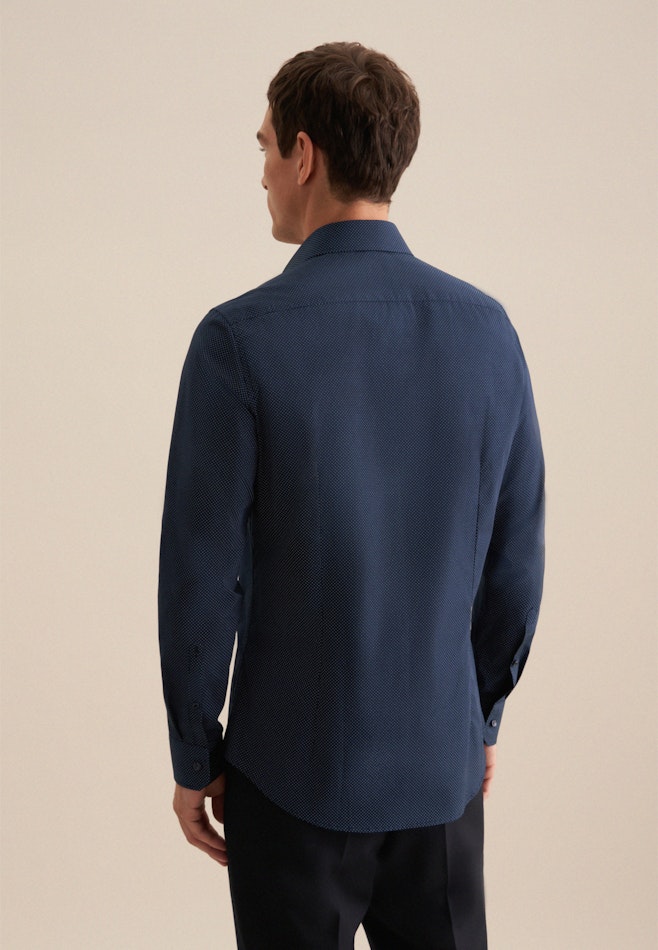 Chemise Business Slim Popeline Col Kent dans Bleu Foncé | Boutique en ligne Seidensticker