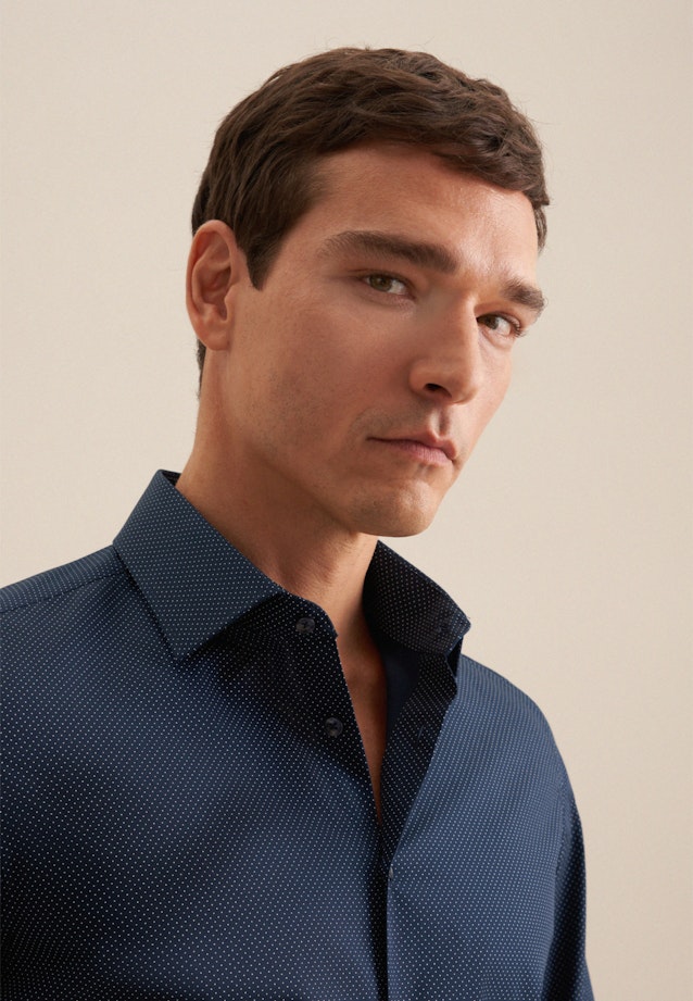 Business Shirt in Slim with Kent-Collar in Dark Blue |  Seidensticker Onlineshop