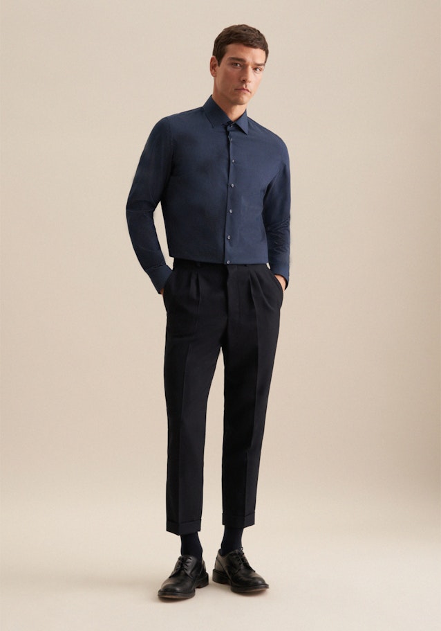 Business Shirt in Slim with Kent-Collar in Dark Blue | Seidensticker Onlineshop