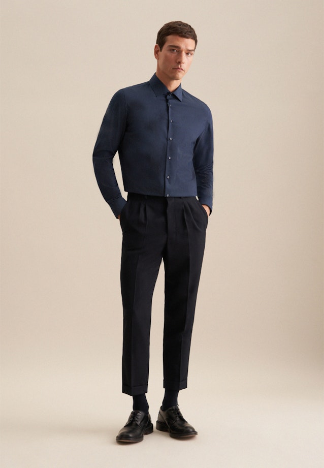 Slim Business shirt Points in Dark Blue |  Seidensticker Onlineshop