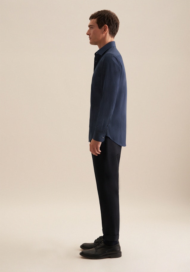 Business Shirt in Slim with Kent-Collar in Dark Blue | Seidensticker Onlineshop