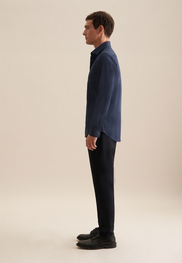 Business Shirt in Slim with Kent-Collar in Dark Blue |  Seidensticker Onlineshop