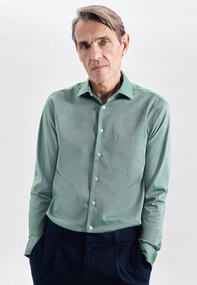Regular Business shirt Uni in Green |  Seidensticker Onlineshop