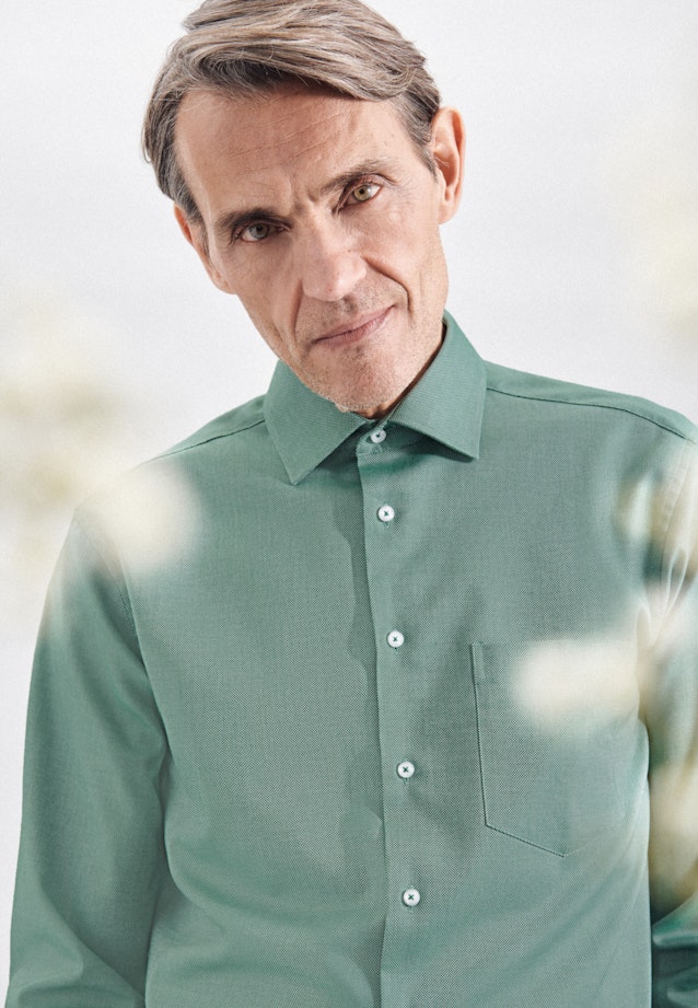 Regular Business shirt Uni in Green |  Seidensticker Onlineshop