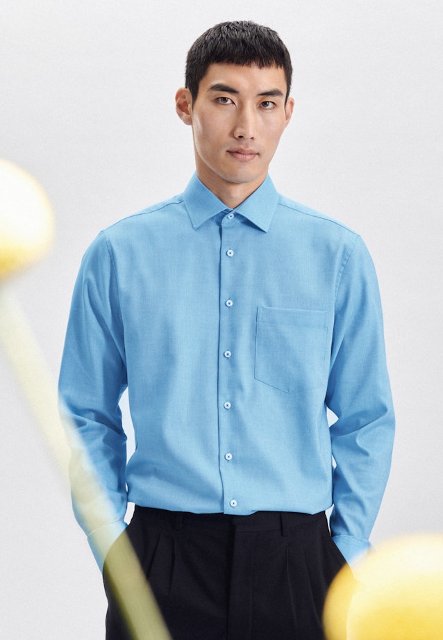 Regular Chemise d'affaires Uni in Turquoise |  Seidensticker Onlineshop