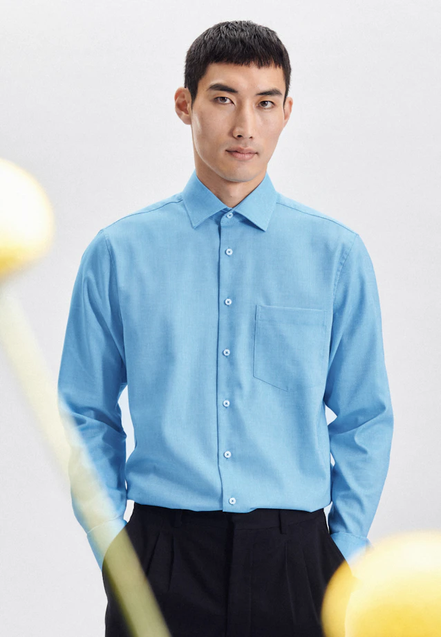 Regular Chemise d'affaires Uni in Turquoise |  Seidensticker Onlineshop