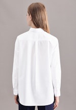 Regular fit Hemdbluse Uni in Weiß |  Seidensticker Onlineshop