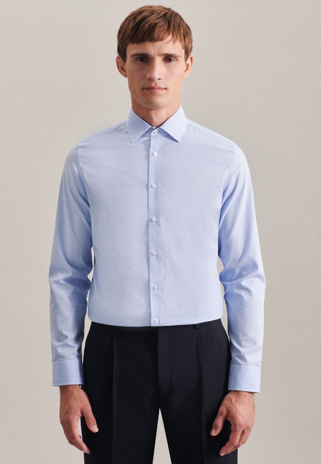 Slim Business Hemd Karo in Hellblau |  Seidensticker Onlineshop