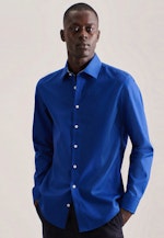 Chemise Business Slim Popeline Col Kent in Bleu Moyen |  Seidensticker Onlineshop