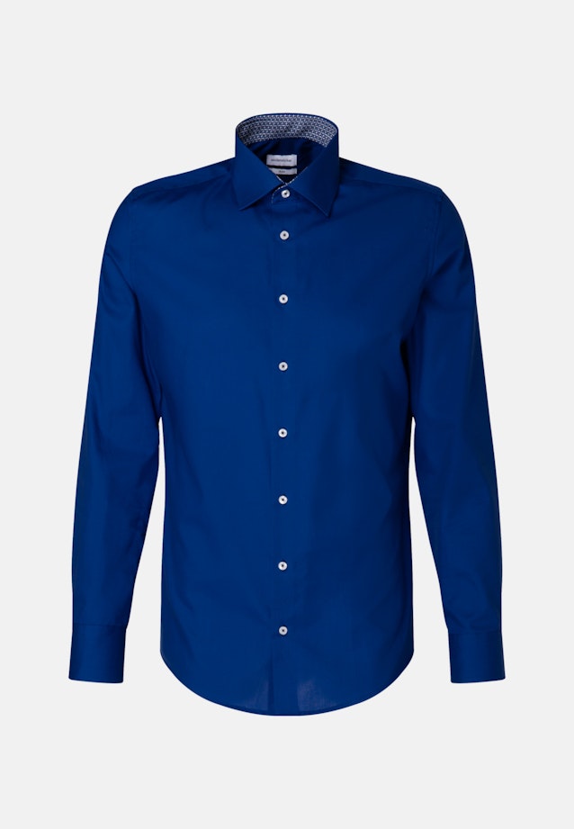 Chemise Business Slim Popeline Col Kent in Bleu Moyen |  Seidensticker Onlineshop