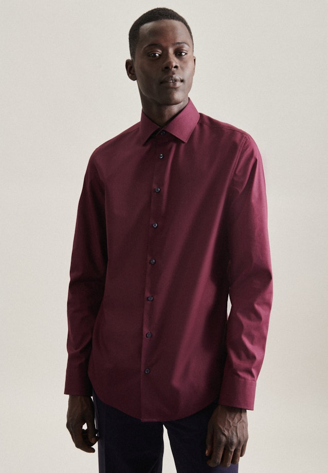 Non-iron Poplin Business Shirt in Slim with Kent-Collar in Red |  Seidensticker Onlineshop