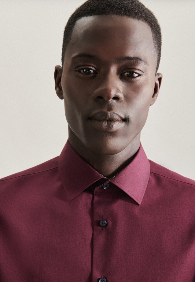 Non-iron Poplin Business Shirt in Slim with Kent-Collar in Red |  Seidensticker Onlineshop