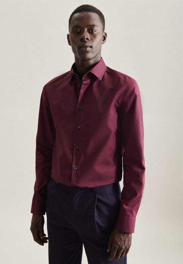 Non-iron Poplin Business Shirt in Slim with Kent-Collar in Red |  Seidensticker Onlineshop