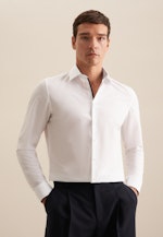 Chemise Business Slim Popeline Col Kent in Blanc |  Seidensticker Onlineshop