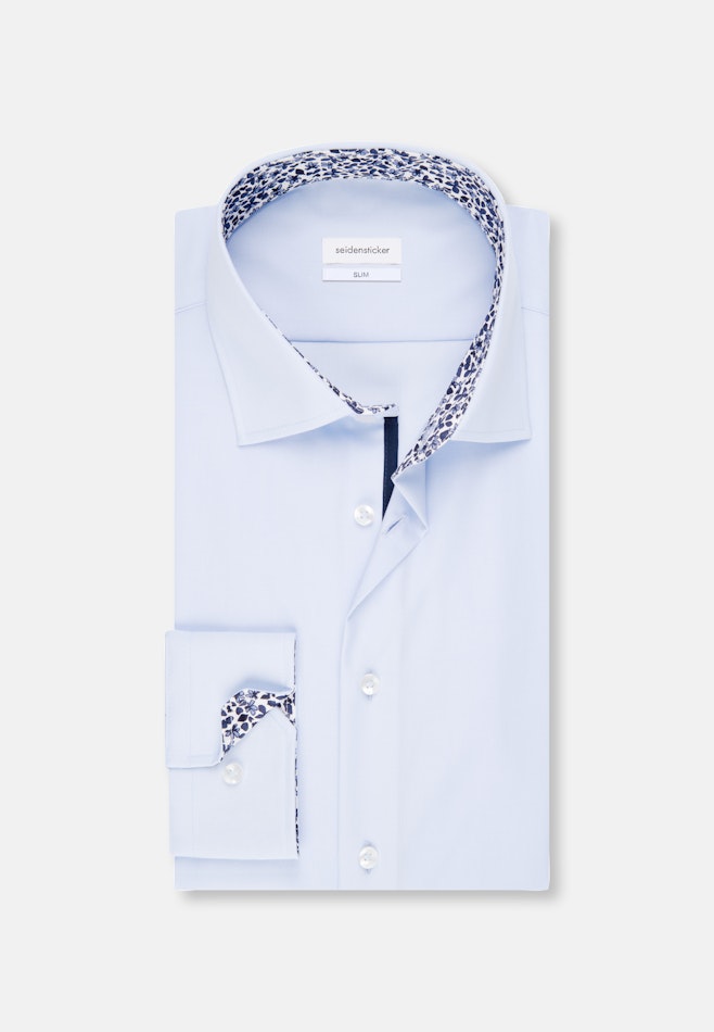 Slim Chemise d'affaires Uni dans Bleu Moyen | Boutique en ligne Seidensticker