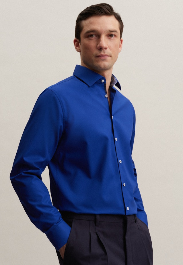 Shaped Business shirt Uni in Medium Blue |  Seidensticker Onlineshop