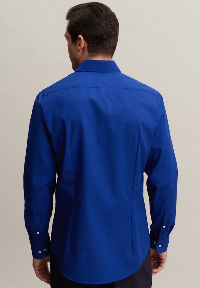 Chemise Business Shaped Popeline Col Kent in Bleu Moyen |  Seidensticker Onlineshop