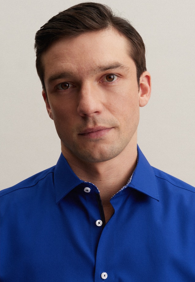 Shaped Business shirt Uni in Medium Blue |  Seidensticker Onlineshop