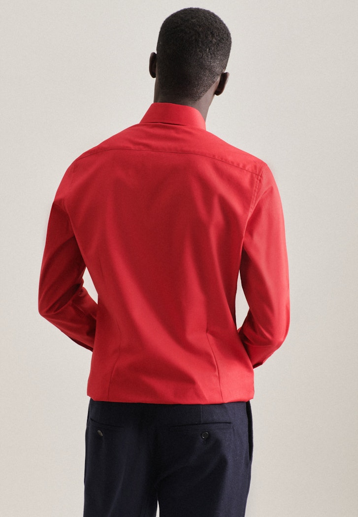 Herren Bügelfreies Popeline Business Hemd in Shaped mit Kentkragen rot |  Seidensticker