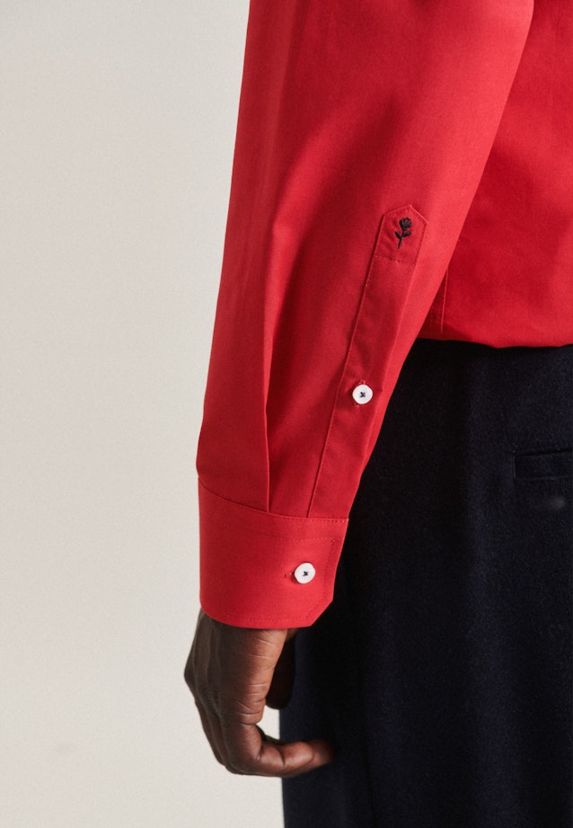 Non-iron Poplin Business Shirt in Shaped with Kent-Collar in Red |  Seidensticker Onlineshop