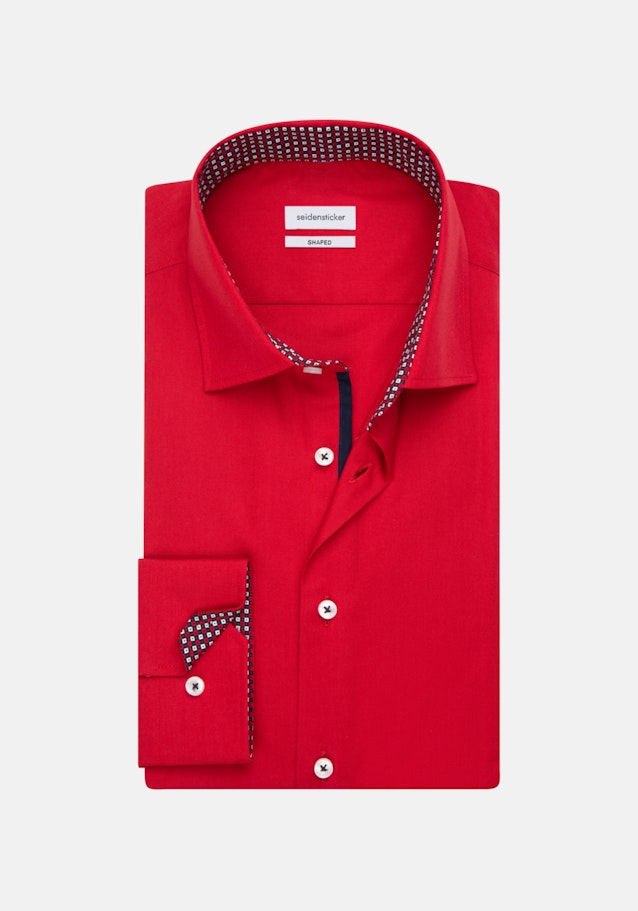 Bügelfreies Popeline Business Hemd in Shaped mit Kentkragen in Rot |  Seidensticker Onlineshop