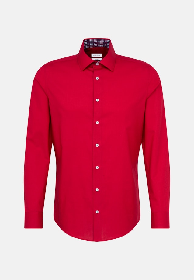 Non-iron Poplin Business Shirt in Shaped with Kent-Collar in Red |  Seidensticker Onlineshop