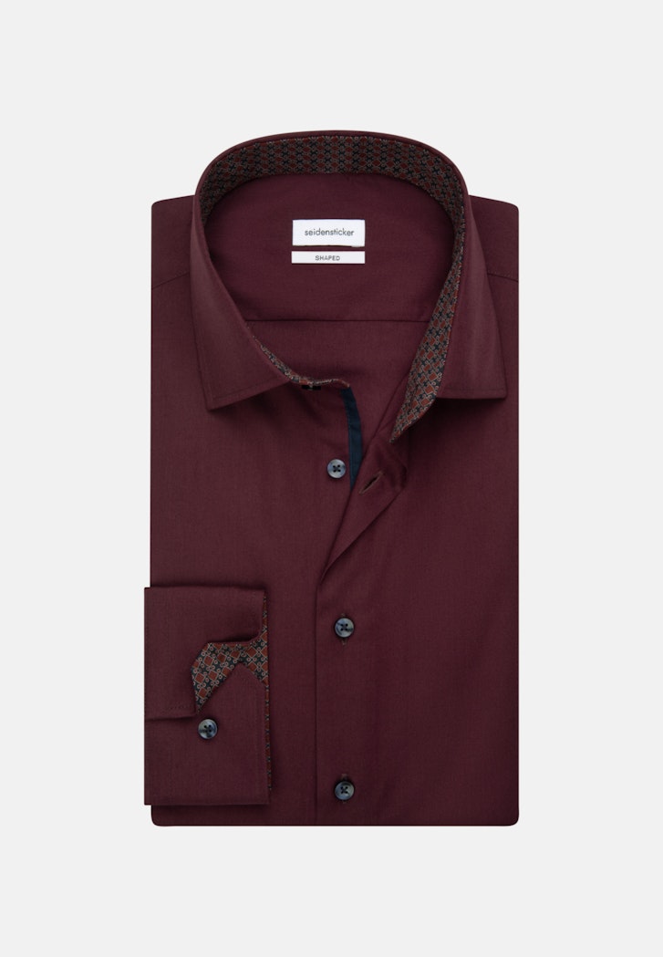Herren Bügelfreies Popeline Business Hemd in Shaped mit Kentkragen rot |  Seidensticker