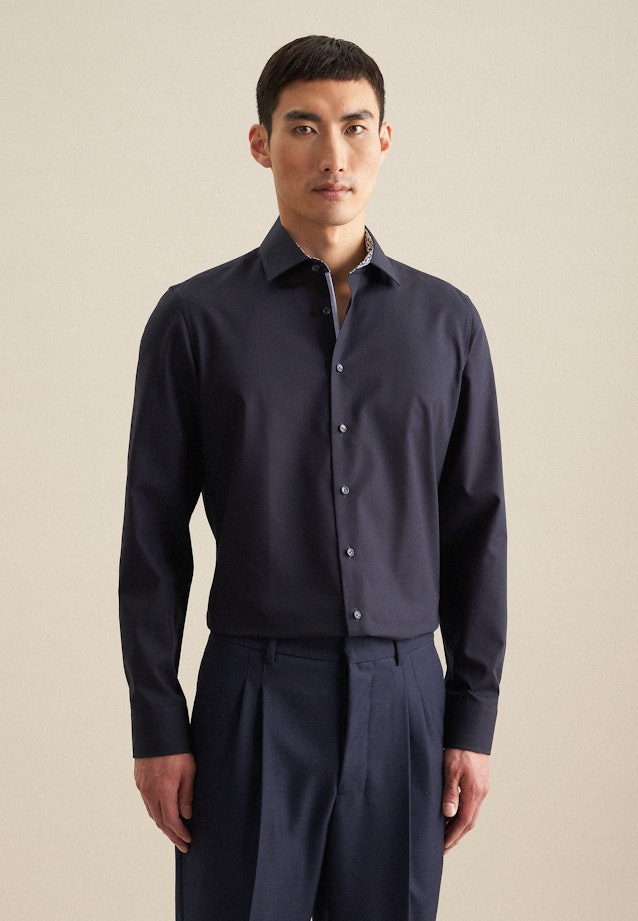 Shaped Business shirt Uni in Dark blue |  Seidensticker Onlineshop