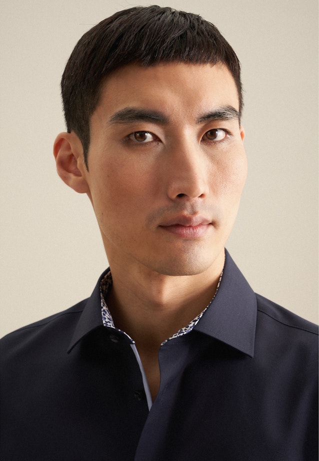 Shaped Business shirt Uni in Dark blue |  Seidensticker Onlineshop