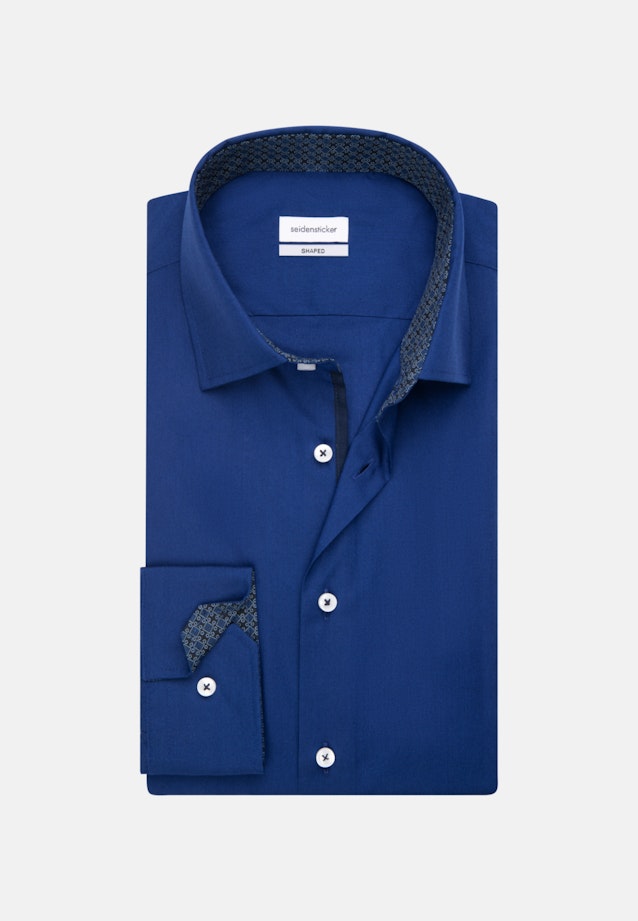 Non-iron Poplin Business Shirt in Shaped with Kent-Collar in Dark Blue |  Seidensticker Onlineshop