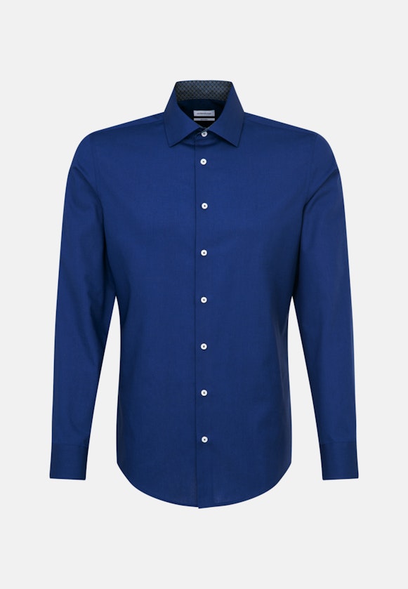 Non-iron Poplin Business Shirt in Shaped with Kent-Collar in Dark Blue |  Seidensticker Onlineshop