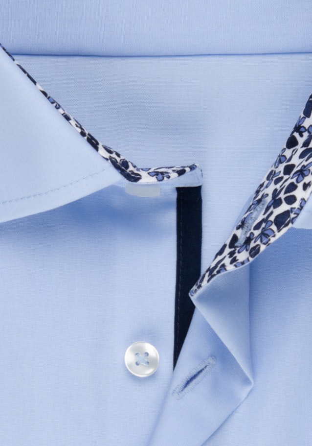 Chemise Business Shaped Popeline Col Kent in Bleu moyen |  Seidensticker Onlineshop