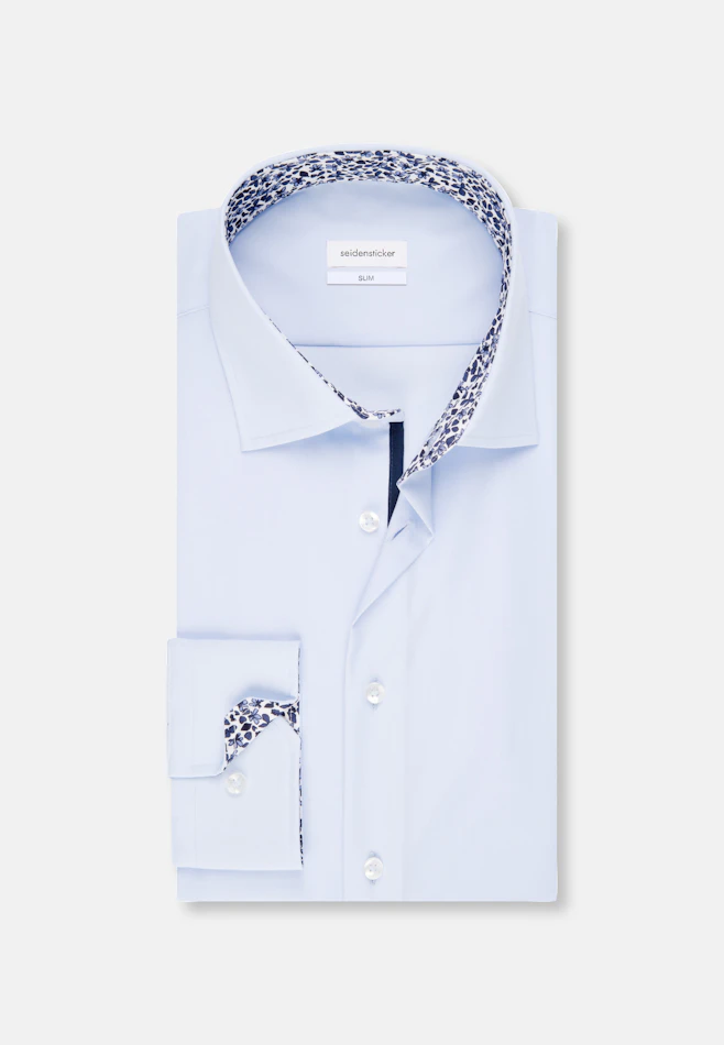 Shaped Chemise d'affaires Uni dans Bleu Moyen | Boutique en ligne Seidensticker