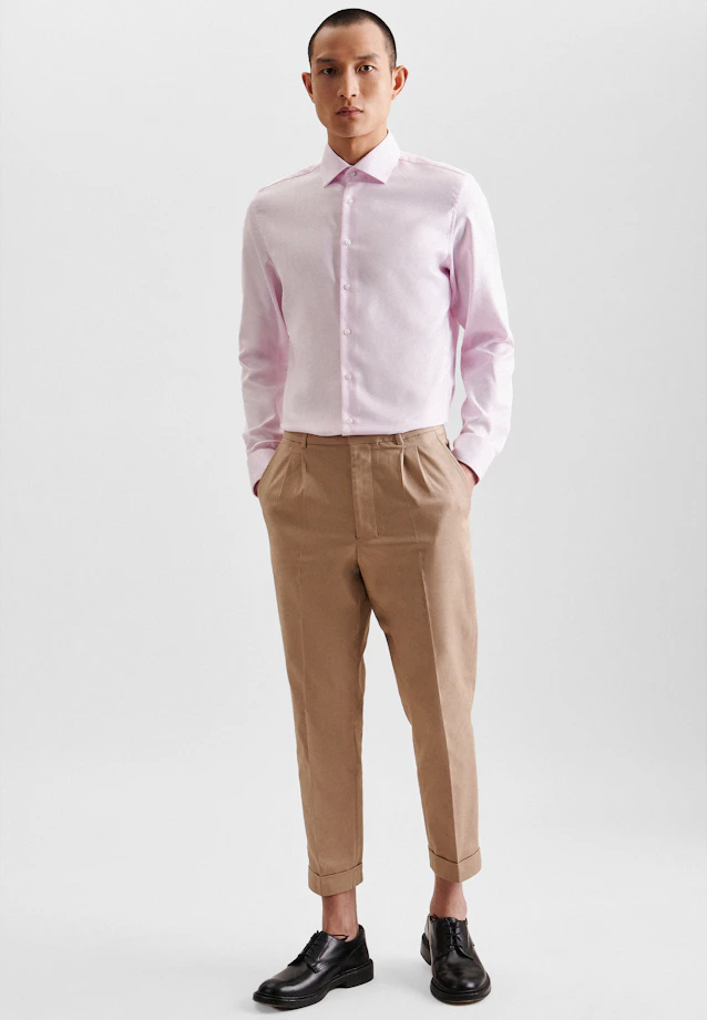 Shaped Business Hemd Uni in Rosa |  Seidensticker Onlineshop