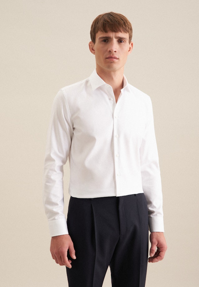 Shaped Business shirt Uni in White |  Seidensticker Onlineshop