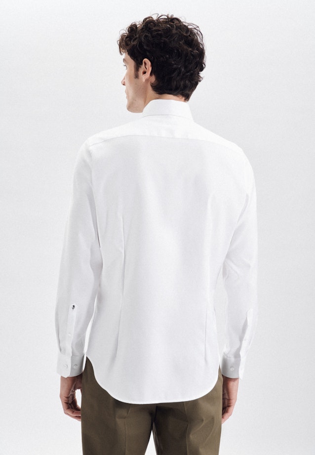 Chemise Business Shaped Twill (sergé) Col Kent in Blanc |  Seidensticker Onlineshop