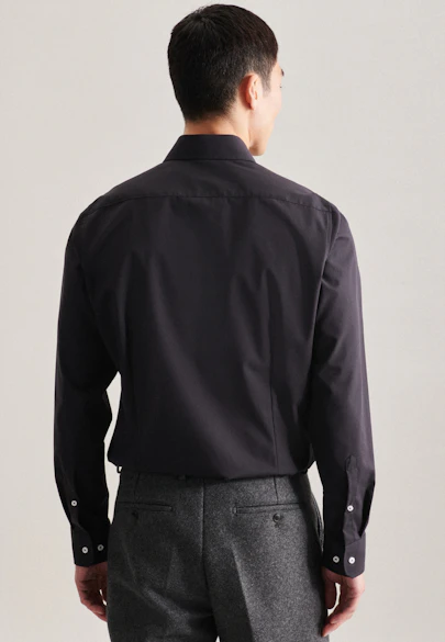 Shaped Business Hemd Uni in Schwarz |  Seidensticker Onlineshop