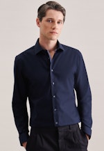 Chemise Business Shaped Popeline Col Kent in Bleu Foncé |  Seidensticker Onlineshop