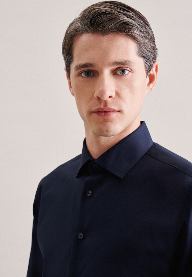 Shaped Business Hemd Uni in Dunkelblau |  Seidensticker Onlineshop