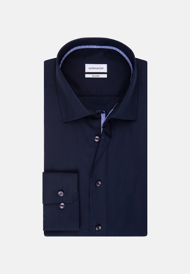 Chemise Business Shaped Popeline Col Kent in Bleu Foncé |  Seidensticker Onlineshop