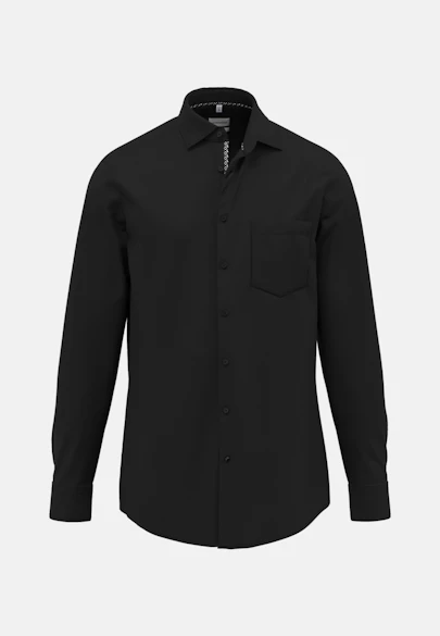 Shaped Business Hemd Uni in Schwarz |  Seidensticker Onlineshop