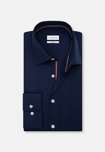 Shaped Business shirt Uni in Dark Blue |  Seidensticker Onlineshop